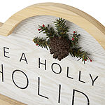 North Pole Trading Co. 12x12 Into The Woods Holly Jolly Arched Wall Sign