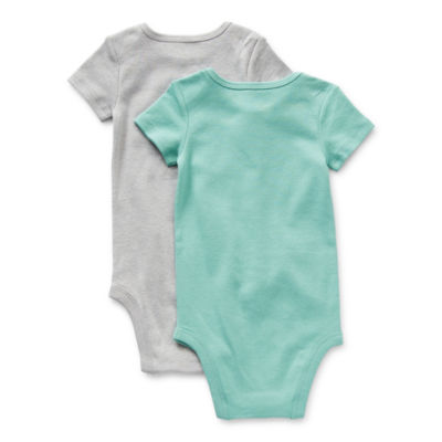 Okie Dokie Baby Unisex Crew Neck Short Sleeve Rib 2-pc. Bodysuit