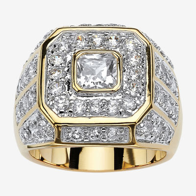 Mens 2 1/3 CT. T.W. White Cubic Zirconia 14K Gold Over Brass Fashion Ring