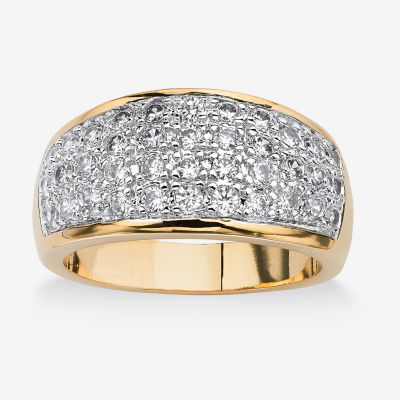 Womens 1 1/4 CT. T.W. White Cubic Zirconia 14K Gold Over Brass Cocktail Ring