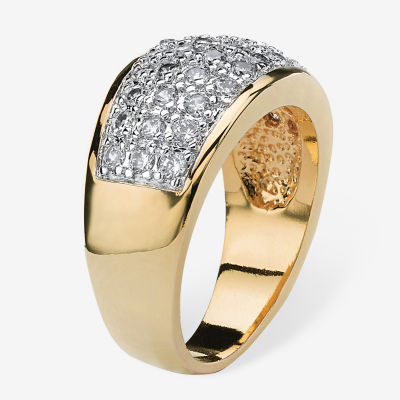 Womens 1 1/4 CT. T.W. White Cubic Zirconia 14K Gold Over Brass Cocktail Ring