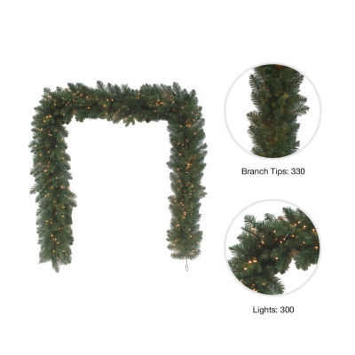 Kurt Adler 9-Foot Battery Operated Warm White Fir Pre-Lit Christmas Indoor Garland