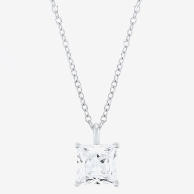 2 CT. Lab-Grown (H-I / Si1-Si2) Diamond 14K Gold Princess-cut Pendant Necklace