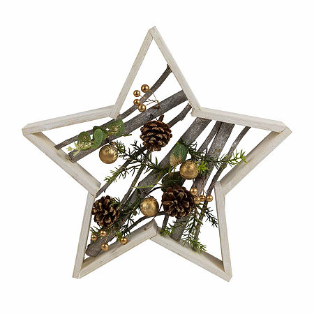 Northlight 14.5 Star Shaped Wooden Christmas Tabletop Decor, One Size, Beige