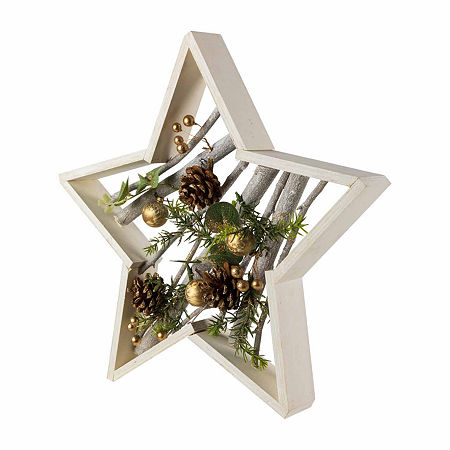 Northlight 14.5 Star Shaped Wooden Christmas Tabletop Decor, One Size, Beige