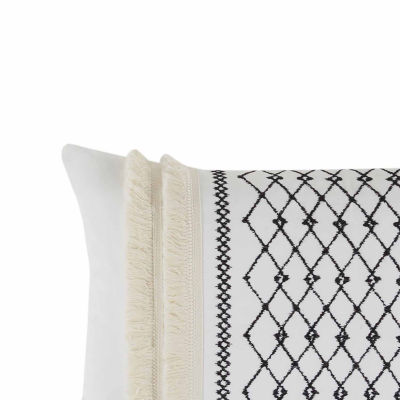 INK + IVY Bea Embroidered Cotton Oblong 12X20 Pillow with Tassels