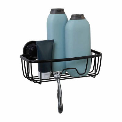 Zenna Home Aluminum Power Grip Black Shower Caddy