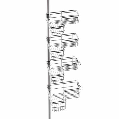 Zenna Home 4 Tier Stainless Steel Tension Pole Shower Caddy