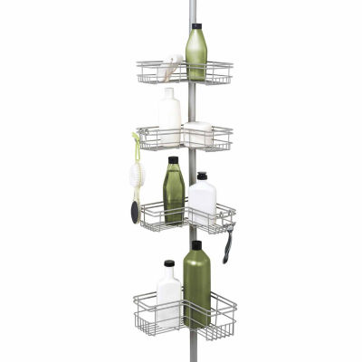 Zenna Home 4 Tier Stainless Steel Tension Pole Shower Caddy