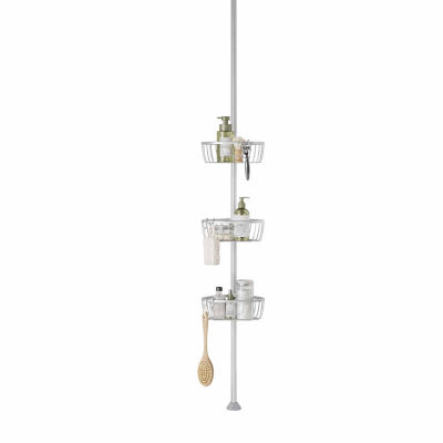 Zenna Home 3 Tier Aluminum Tension Pole Shower Caddy