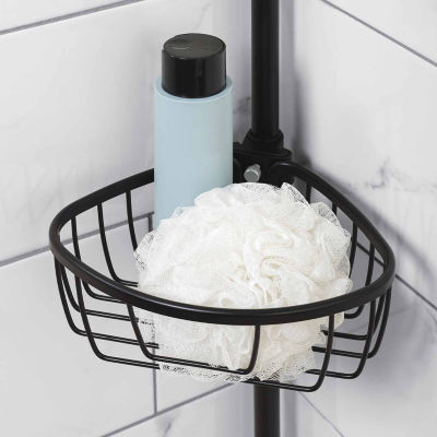 Zenna Home 3 Tier Aluminum Black Tension Pole Shower Caddy