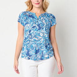 Women's Blue Tops | Blue Blouses & Crop Tops | JCPenney