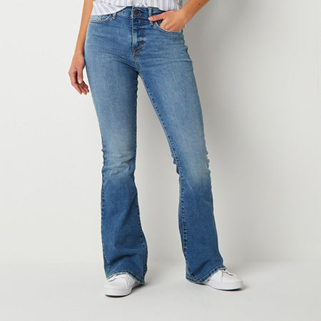 a.n.a Womens High Rise Flare Leg Jean, 18 Short, Blue