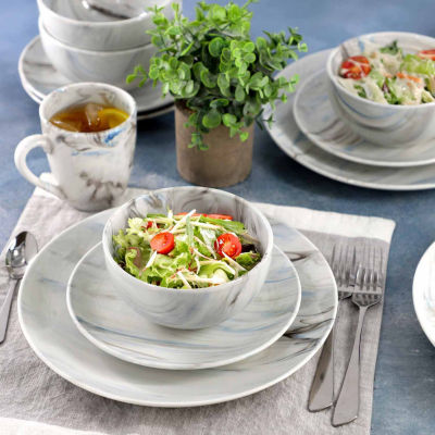 Elama Fine Marble 16-pc. Porcelain Dinnerware Set