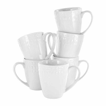 Elama Cara 6-pc. Porcelain Dinnerware Set, One Size, White