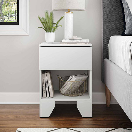 Anzio 1-Drawer Nightstand, One Size, White