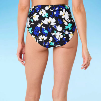 Liz Claiborne Floral High Waist Bikini Swimsuit Bottom