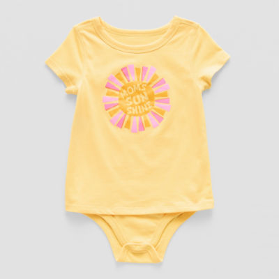 Okie Dokie Toddler Girls Adaptive Round Neck Short Sleeve Bodysuit