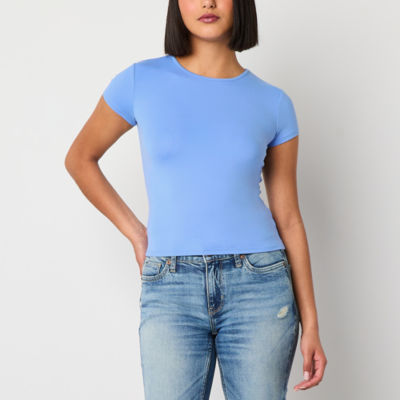 Arizona Womens Juniors Crew Neck Short Sleeve T-Shirt