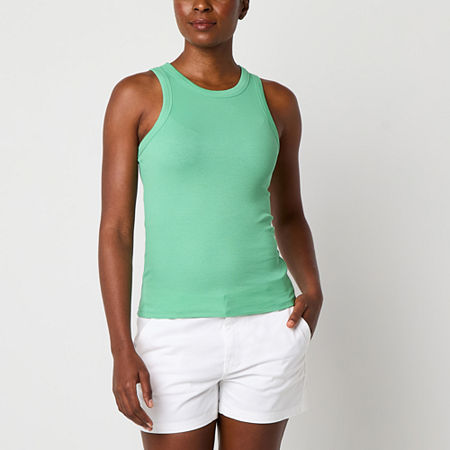 a.n.a Womens High Neck Sleeveless Tank Top, Small, Blue