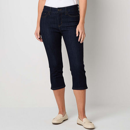 St. John's Bay Womens Mid Rise Capri Pants, 12, Blue