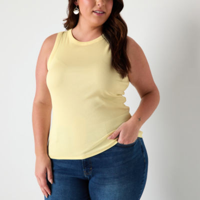 a.n.a Womens Plus High Neck Sleeveless Tank Top
