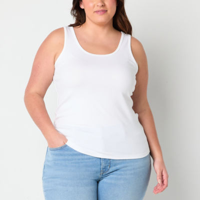 a.n.a Womens Plus U Neck Sleeveless Tank Top
