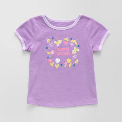 Okie Dokie Toddler & Little Girls Round Neck Short Sleeve Graphic T-Shirt