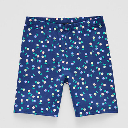 Thereabouts Little & Big Girls Print 6" Bike Short, Large (14), Blue