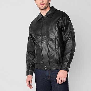 Pig Leather Bomber Jacket-JCPenney, Color: Black Pig Leather Bomber Jacket-JCPenney, Color: Black