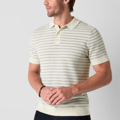 mutual weave Mens Regular Fit Short Sleeve Polo Shirt