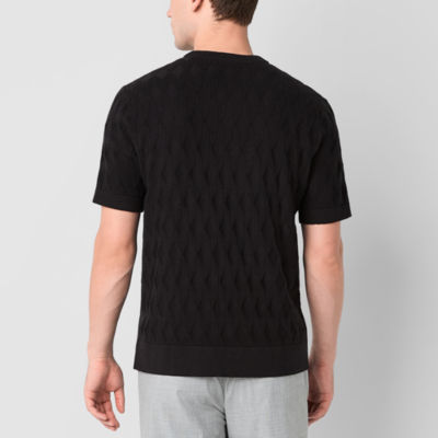 J. Ferrar Mens Crew Neck Short Sleeve Pullover Sweater