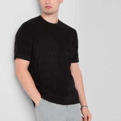 J. Ferrar Mens Crew Neck Short Sleeve Pullover Sweater