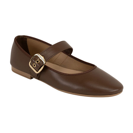 Italian Shoemakers Orla Womens Round Ballet Flats In Brown
