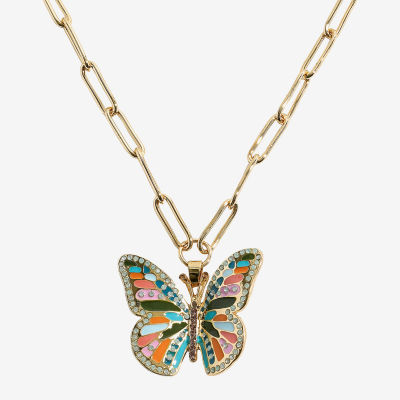 Bijoux Bar Gold Tone Womens Butterfly 20 Inch Pendant Necklace