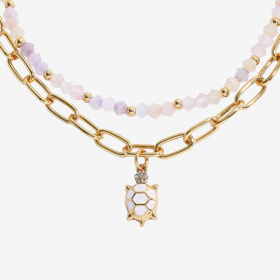 Arizona Gold Tone Tutrle Womens 16 Inch Strand Necklace