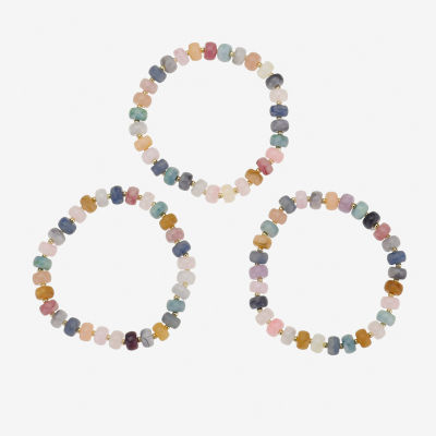 Bijoux Bar Womens 3-pc. Glass Bracelet Set