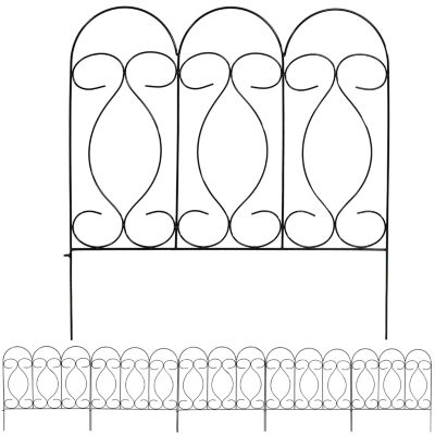 Net Health Shops Border Fence Panels 5-Piece Metal Yard Stake