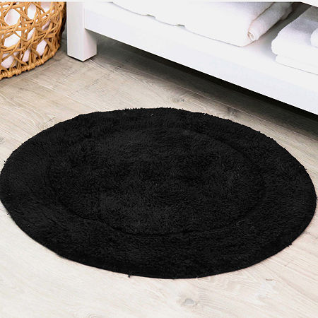 Home Weavers Inc Waterford Round Bath Rug In Black