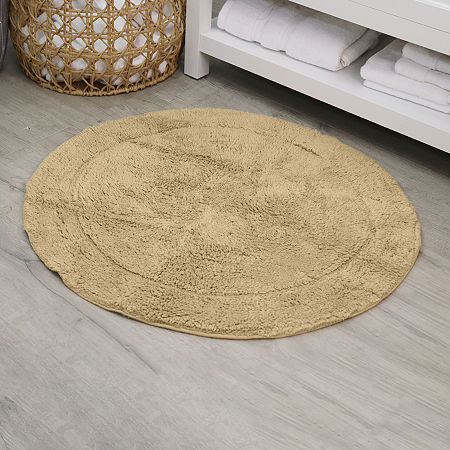 Home Weavers Inc Waterford Round Bath Rug In Sand