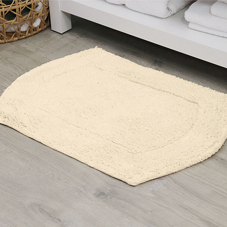 Home Weavers Inc Waterford Quick Dry 21x34 Inch Bath Rug In White