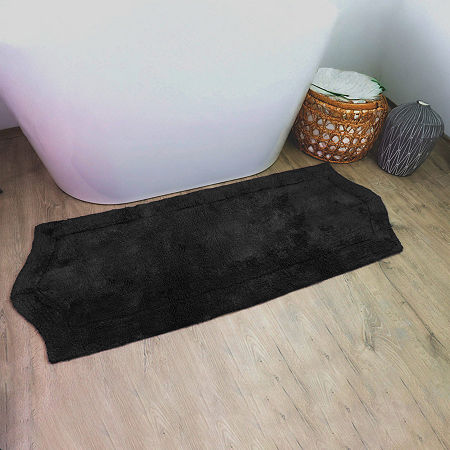 Home Weavers Inc Waterford Quick Dry 22x60 Inch Bath Rug In Black