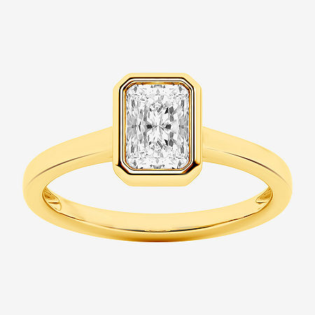 Modern Bride (g / Si1-si2) Womens 1 Ct. T.w. Lab Grown White Diamond 10k Gold Solitaire Engagement Ring