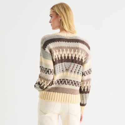 a.n.a Womens Crew Neck Long Sleeve Pullover Sweater