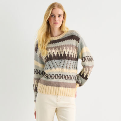 a.n.a Womens Crew Neck Long Sleeve Pullover Sweater