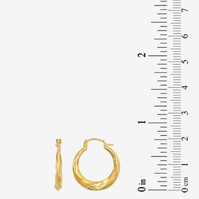 14K Gold 20mm Round Hoop Earrings