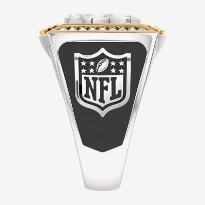 True Fans Fine Jewelry Indianapolis Colts Mens 1/2 CT. Natural White Diamond 10K Two Tone Gold Fashion Ring