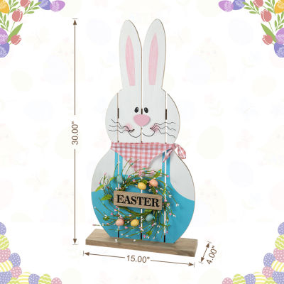 Glitzhome Wooden Bunny  Decor Easter Porch Sign