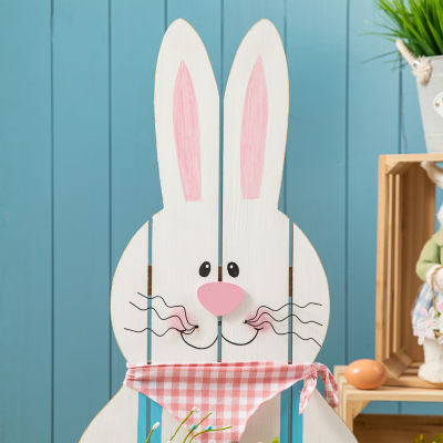 Glitzhome Wooden Bunny  Decor Easter Porch Sign