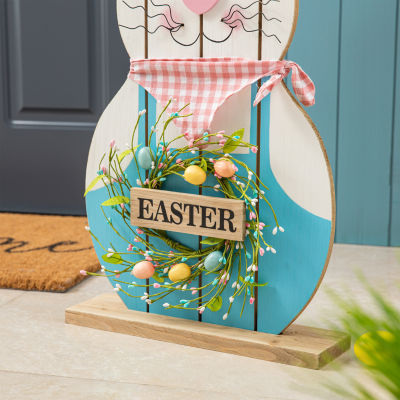Glitzhome Wooden Bunny  Decor Easter Porch Sign